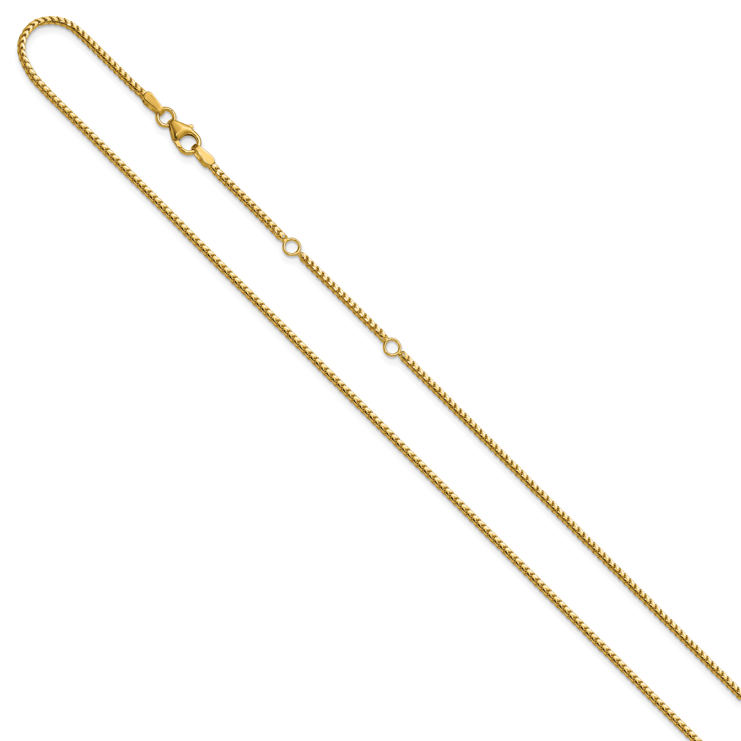 14K 1.5mmmm Franco 1in+1in Adjustable Chain Secondary image