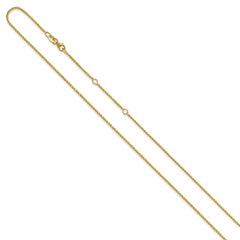 14K 1.15mm D/C Open Franco 1in+1in Adjustable Chain