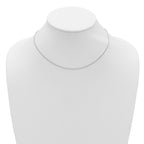 14K White Gold 1.15mm D/C Open Franco 1in+1in Adjustable Chain