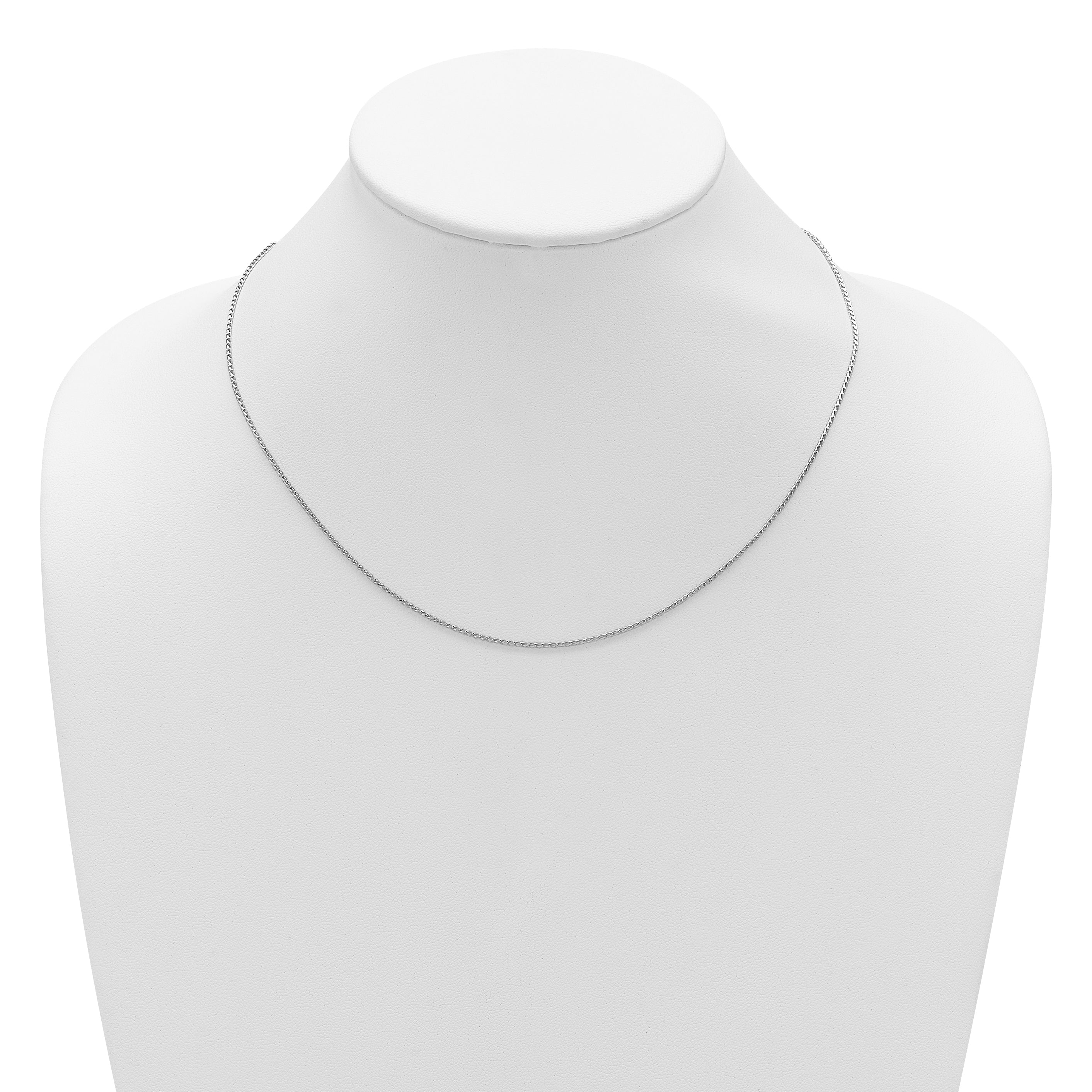 14K White Gold 1.15mm D/C Open Franco 1in+1in Adjustable Chain