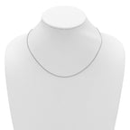 14K White Gold 1.15mm D/C Open Franco 1in+1in Adjustable Chain