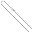 14K White Gold 1.15mm D/C Open Franco 1in+1in Adjustable Chain