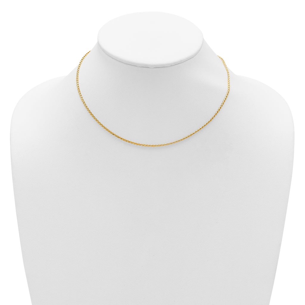 14K 1.65mm D/C Open Franco 1in+1in Adjustable Chain