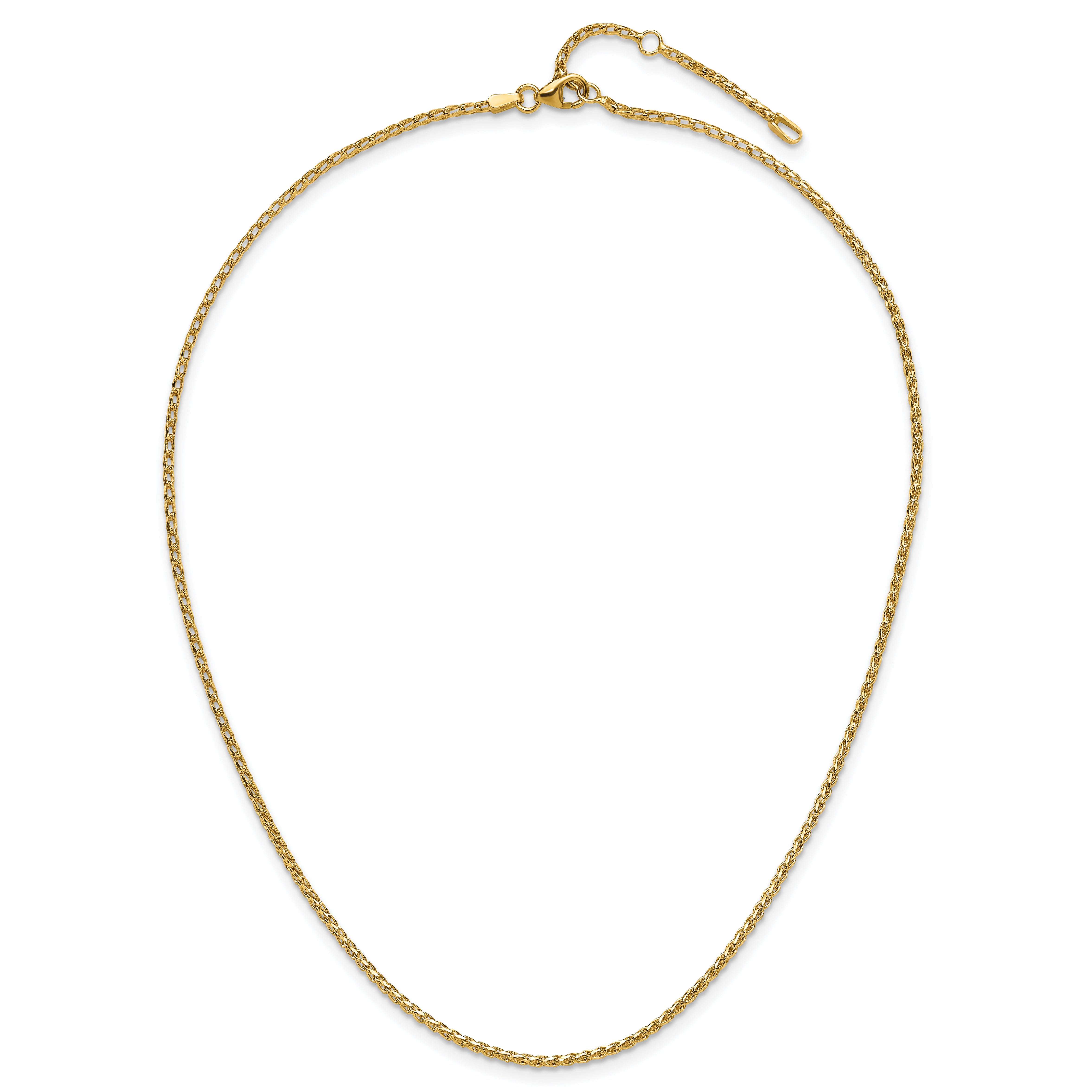 14K 1.65mm D/C Open Franco 1in+1in Adjustable Chain