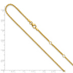 14K 1.65mm D/C Open Franco 1in+1in Adjustable Chain