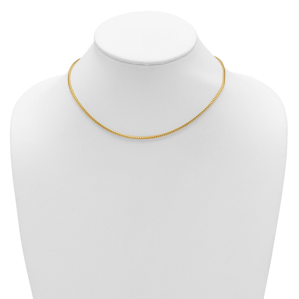 14K 2.1mm D/C Open Franco 1in+1in Adjustable Chain