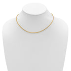 14K 2.1mm D/C Open Franco 1in+1in Adjustable Chain