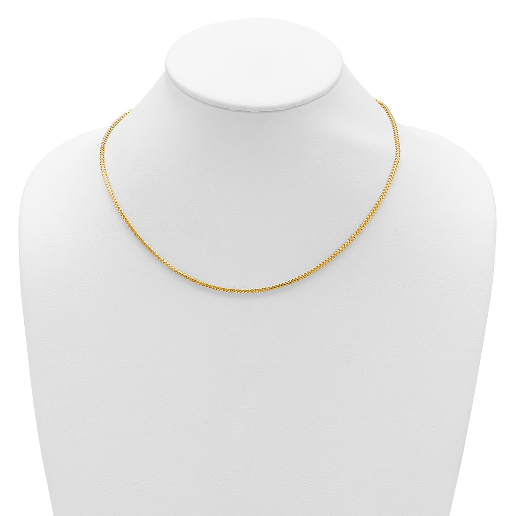 14K 2.1mm D/C Open Franco 1in+1in Adjustable Chain