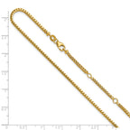 14K 2.1mm D/C Open Franco 1in+1in Adjustable Chain