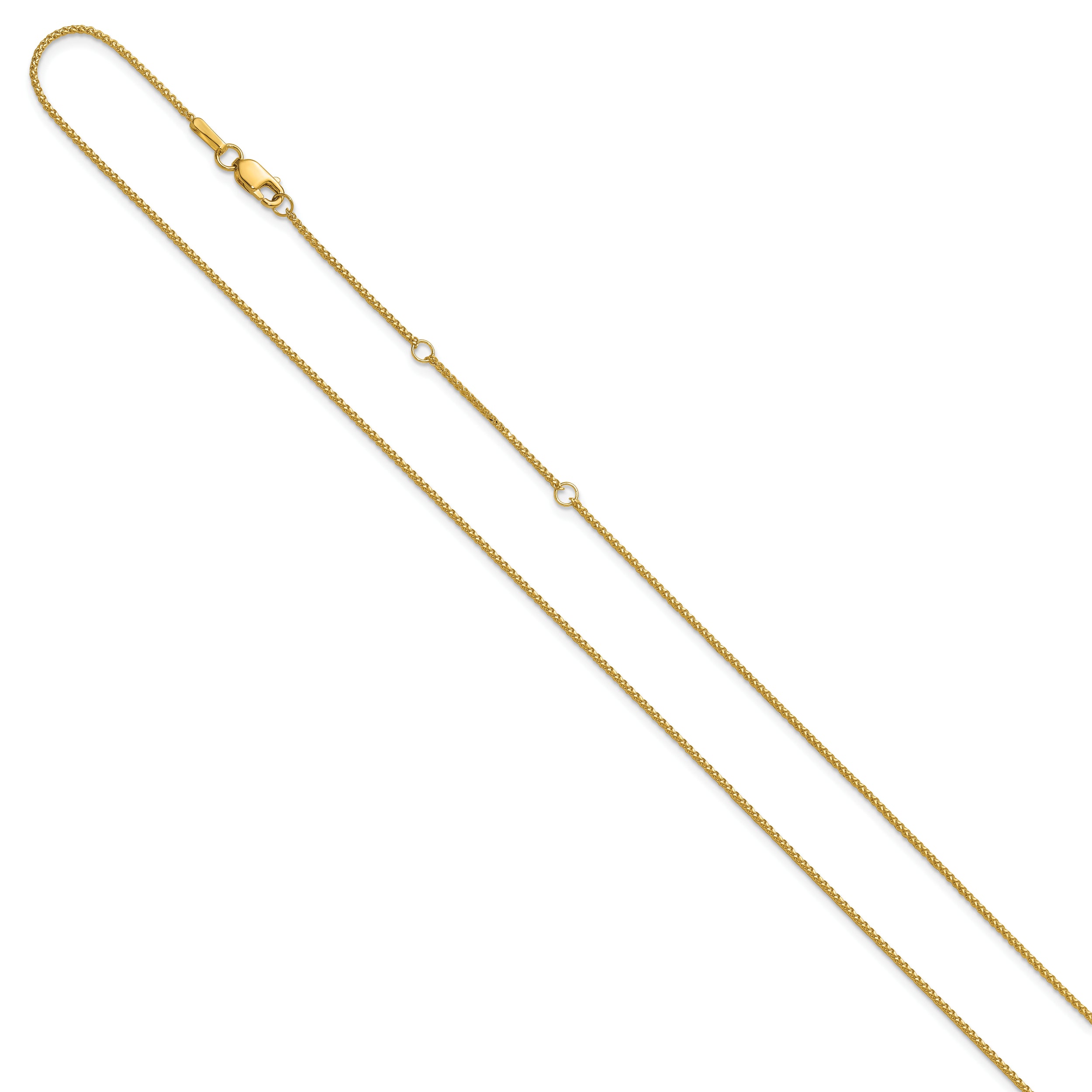 14K 1mm D/C Spiga 1in+1in Adjustable Chain