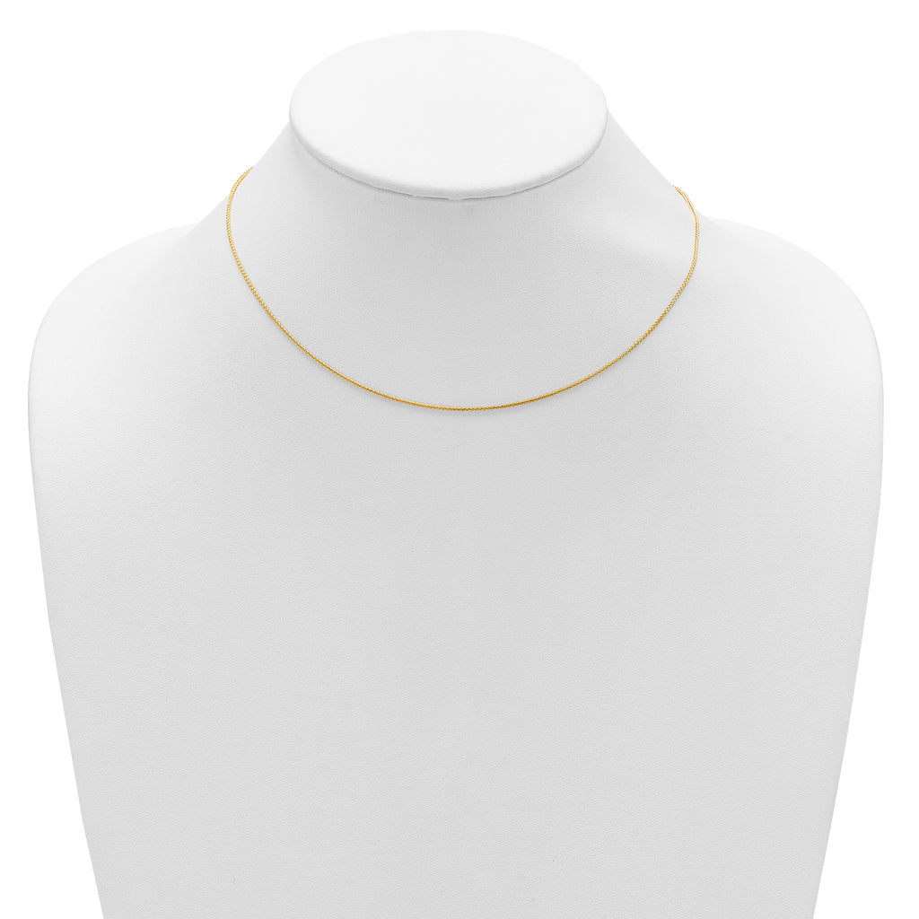 14K 1mm D/C Spiga 1in+1in Adjustable Chain