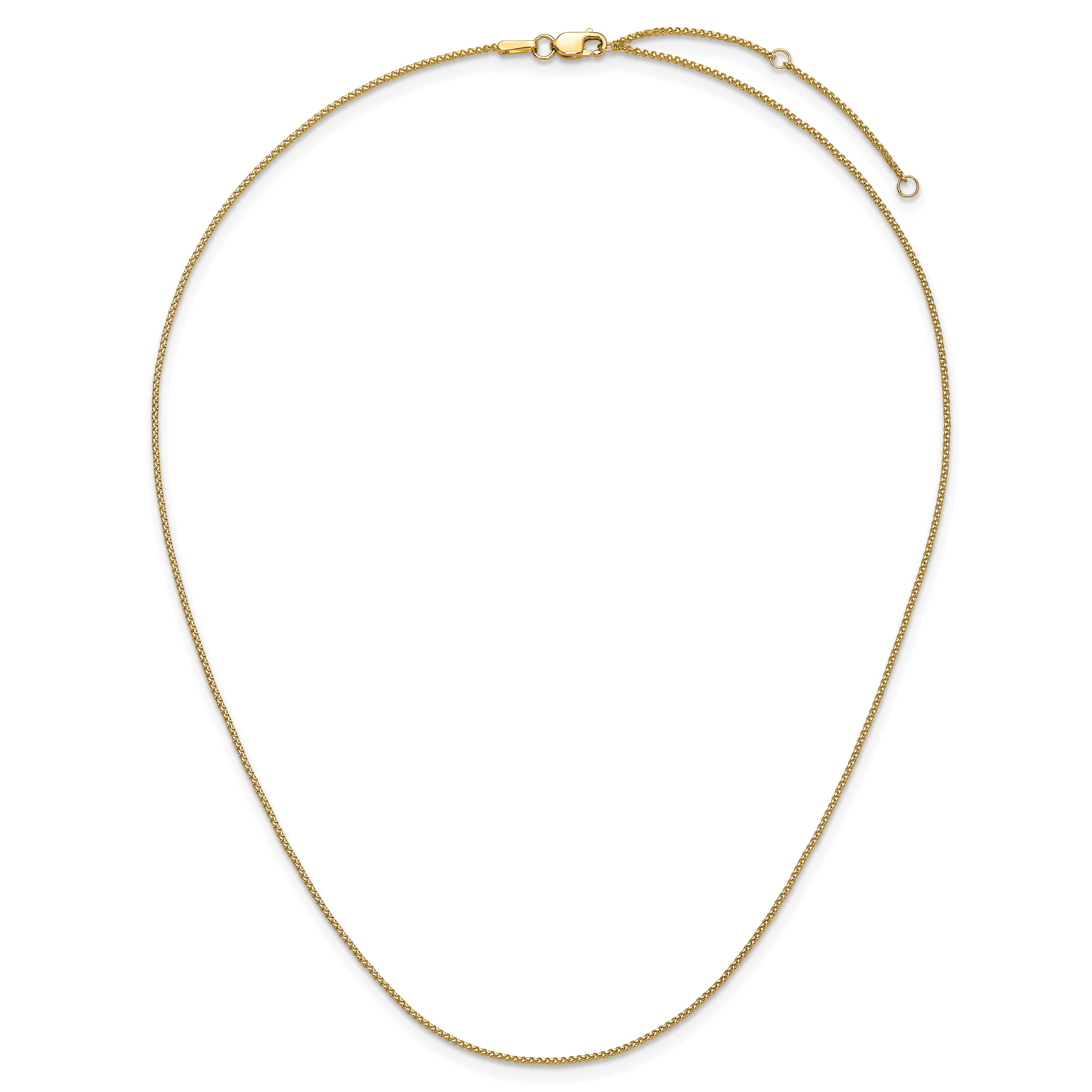 14K 1mm D/C Spiga 1in+1in Adjustable Chain