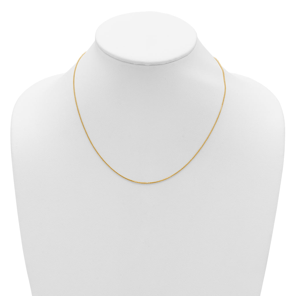 14K 1mm D/C Spiga 1in+1in Adjustable Chain