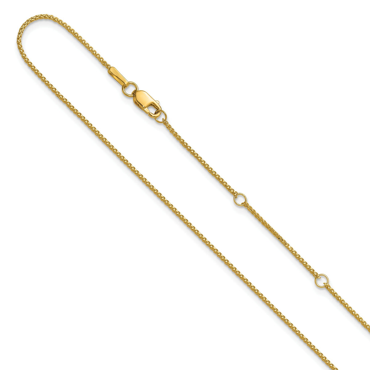 Diamond-Cut Spiga Chain Necklace in 14K Yellow Gold, 1mm Adjustable, 18–20 Inch - Sophia Jewelers Main image