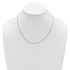14K White Gold 1mm D/C Spiga 1in+1in Adjustable Chain