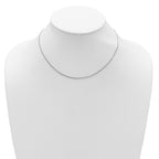 14K White Gold 1.2mm D/C Spiga 1in+1in Adjustable Chain