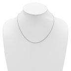 14K White Gold 1.2mm D/C Spiga 1in+1in Adjustable Chain