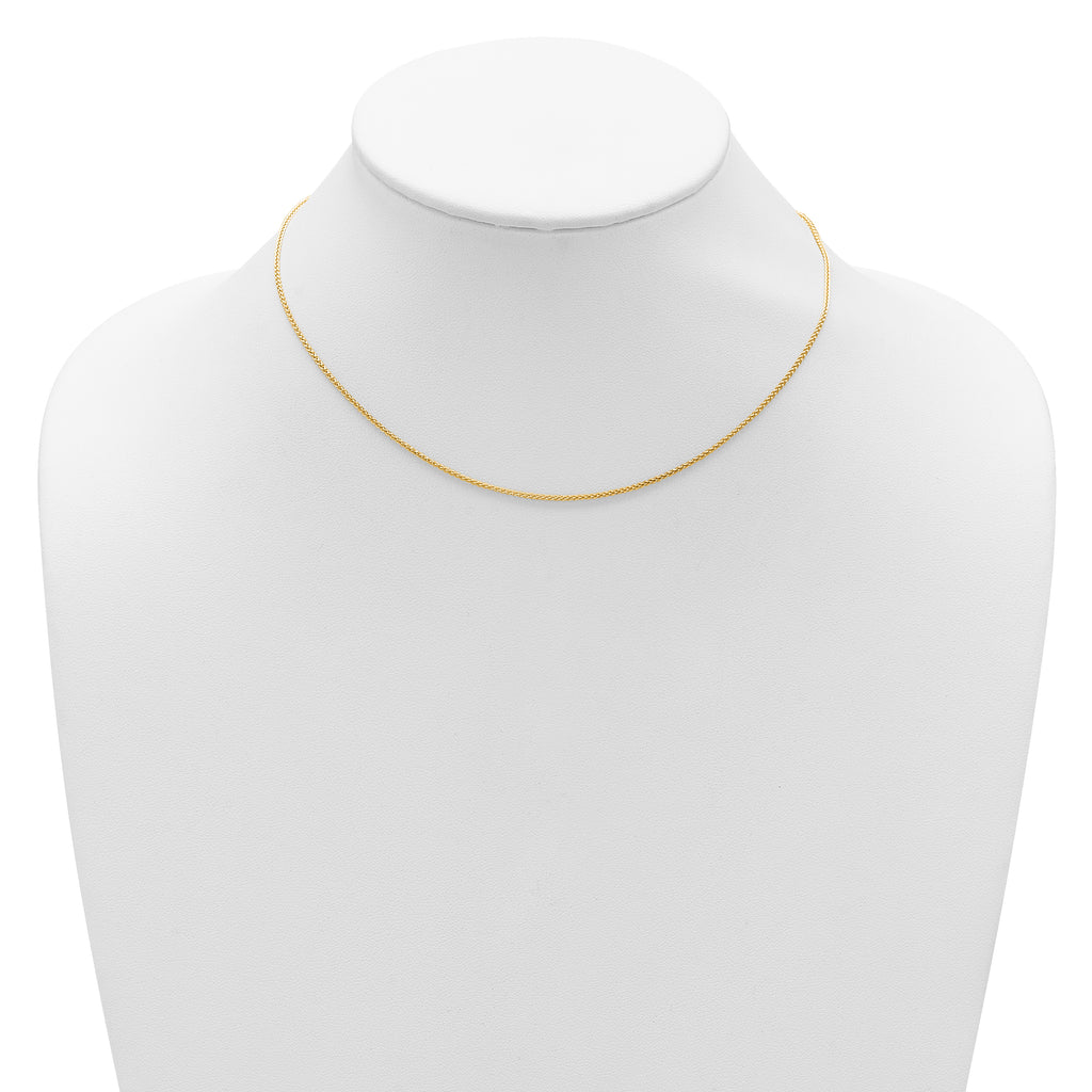 14K 1.2mm Baby Spiga 1in+1in Adjustable Chain