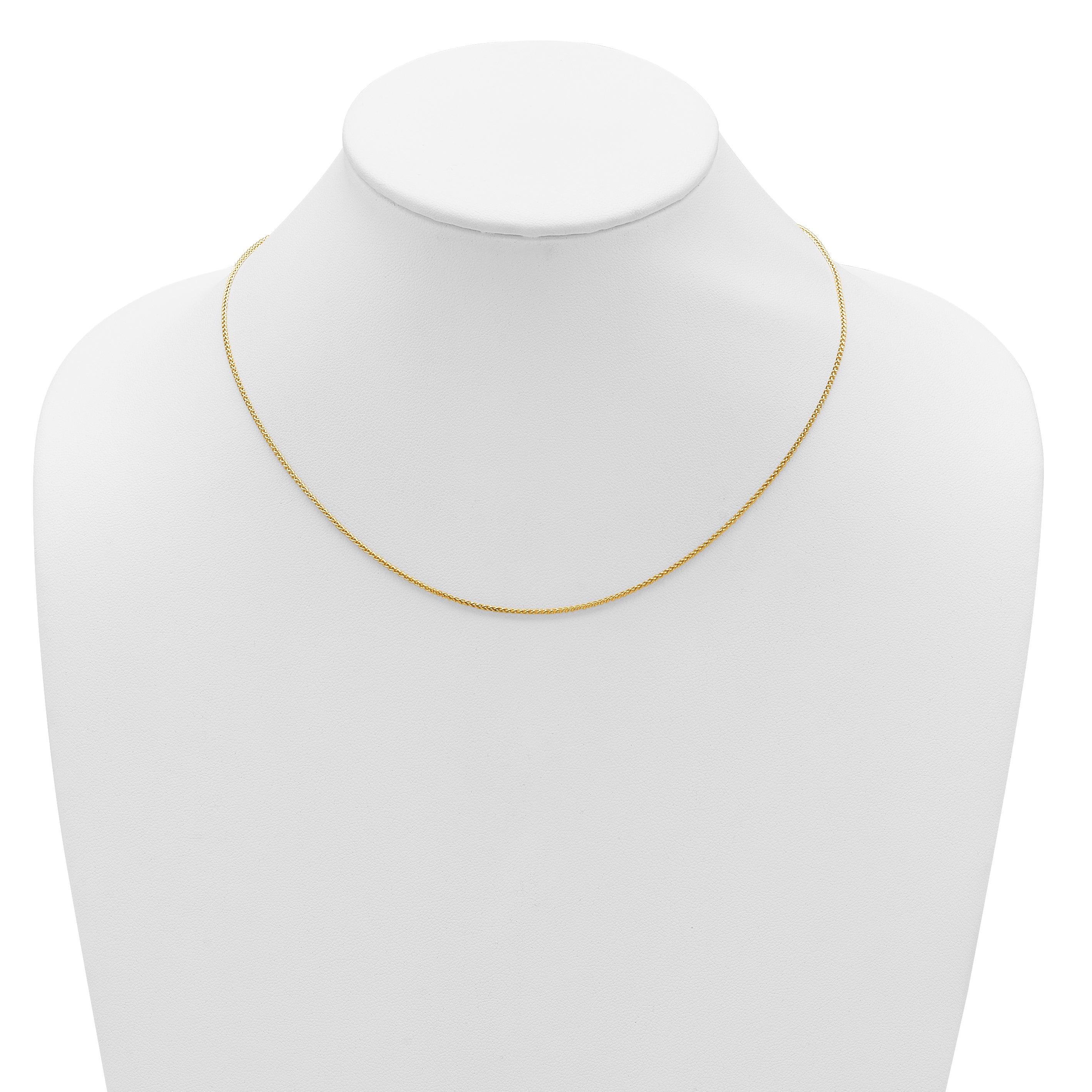 14K 1.2mm Baby Spiga 1in+1in Adjustable Chain