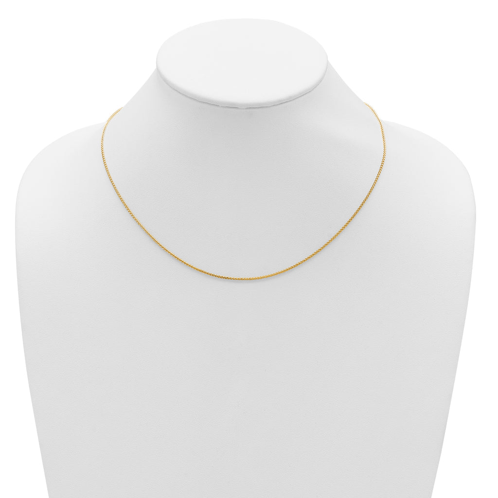 14K 1.2mm Baby Spiga 1in+1in Adjustable Chain