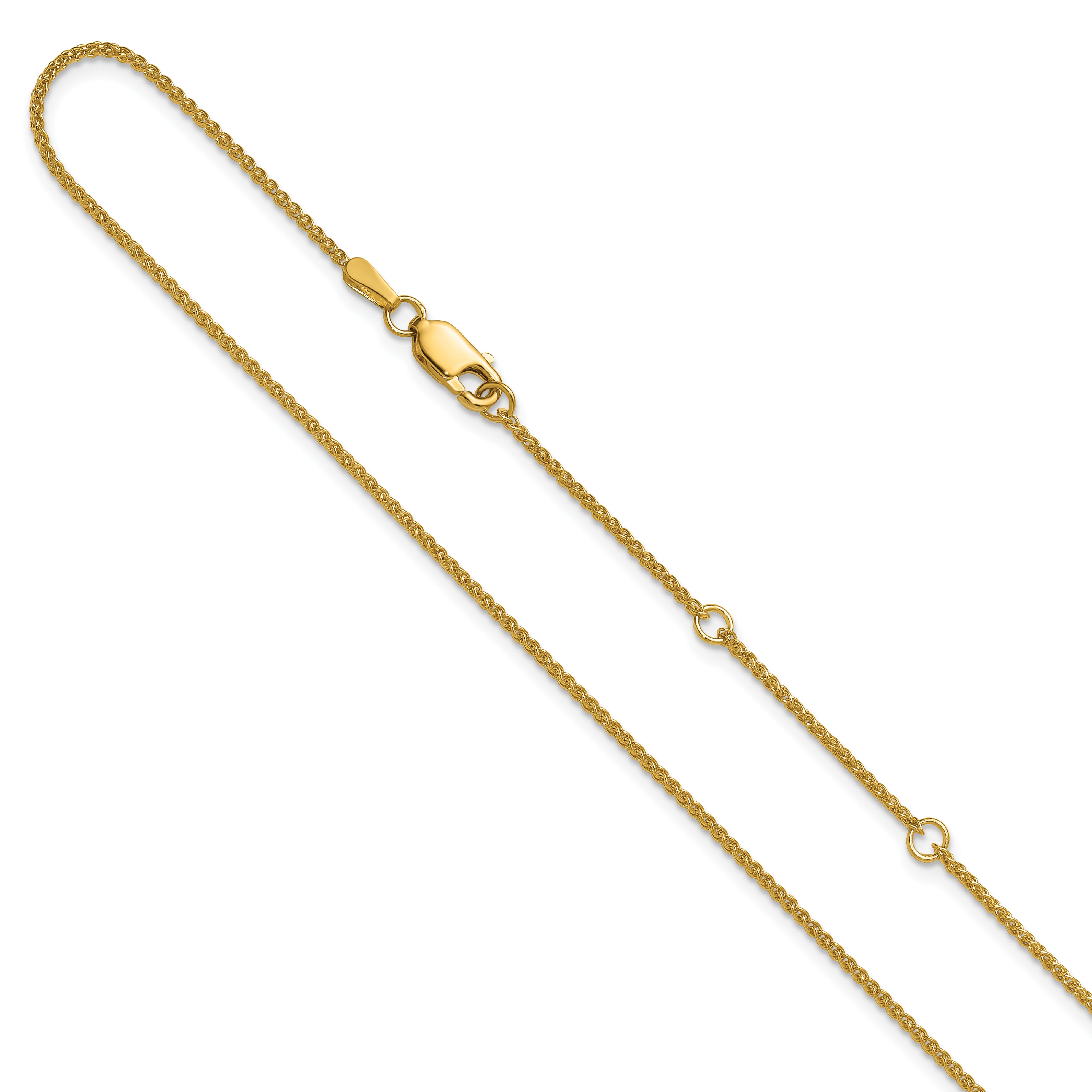 14K 1.2mm Baby Spiga 1in+1in Adjustable Chain Main image
