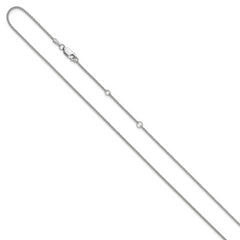 14K White Gold 1.2mm Baby Spiga 1in+1in Adjustable Chain