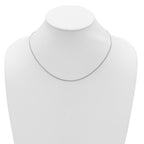 14K White Gold 1.2mm Baby Spiga 1in+1in Adjustable Chain