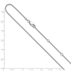 14K White Gold 1.2mm Baby Spiga 1in+1in Adjustable Chain
