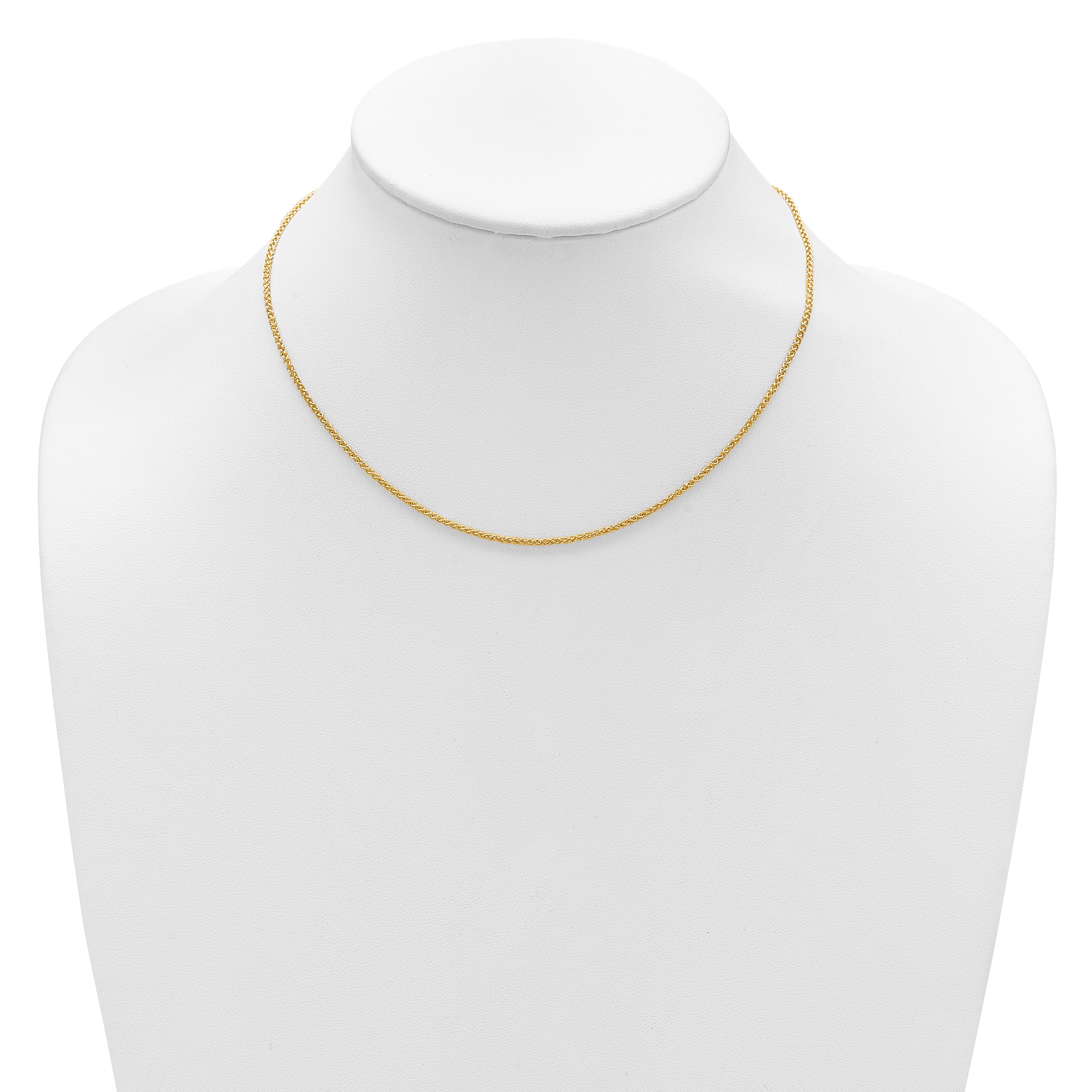 14K 1.65mm Spiga 1in+1in Adjustable Chain