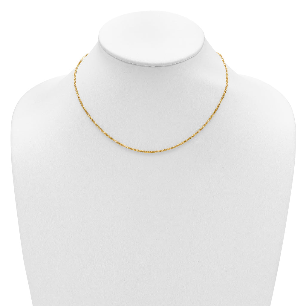 14K 1.65mm Spiga 1in+1in Adjustable Chain