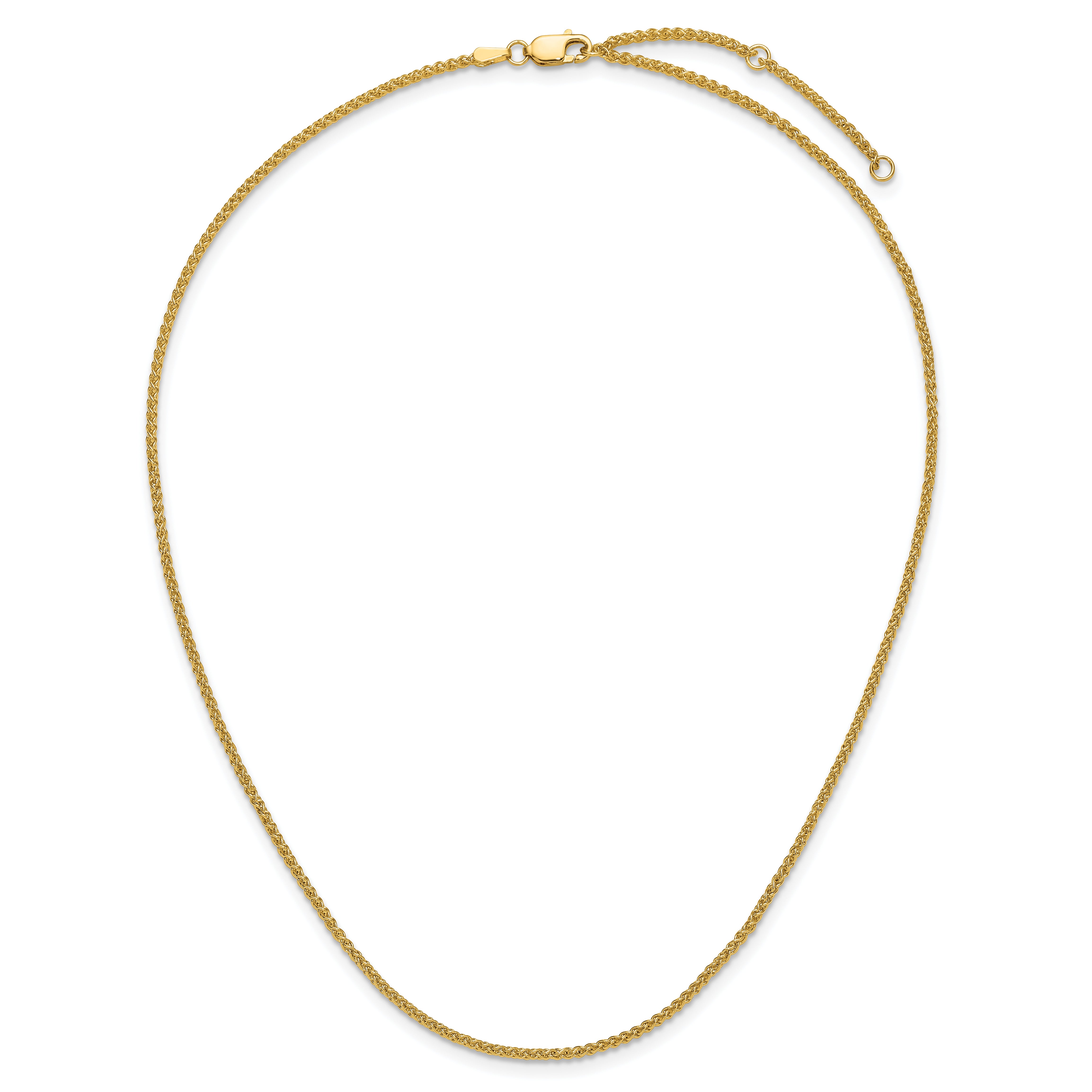 14K 1.65mm Spiga 1in+1in Adjustable Chain