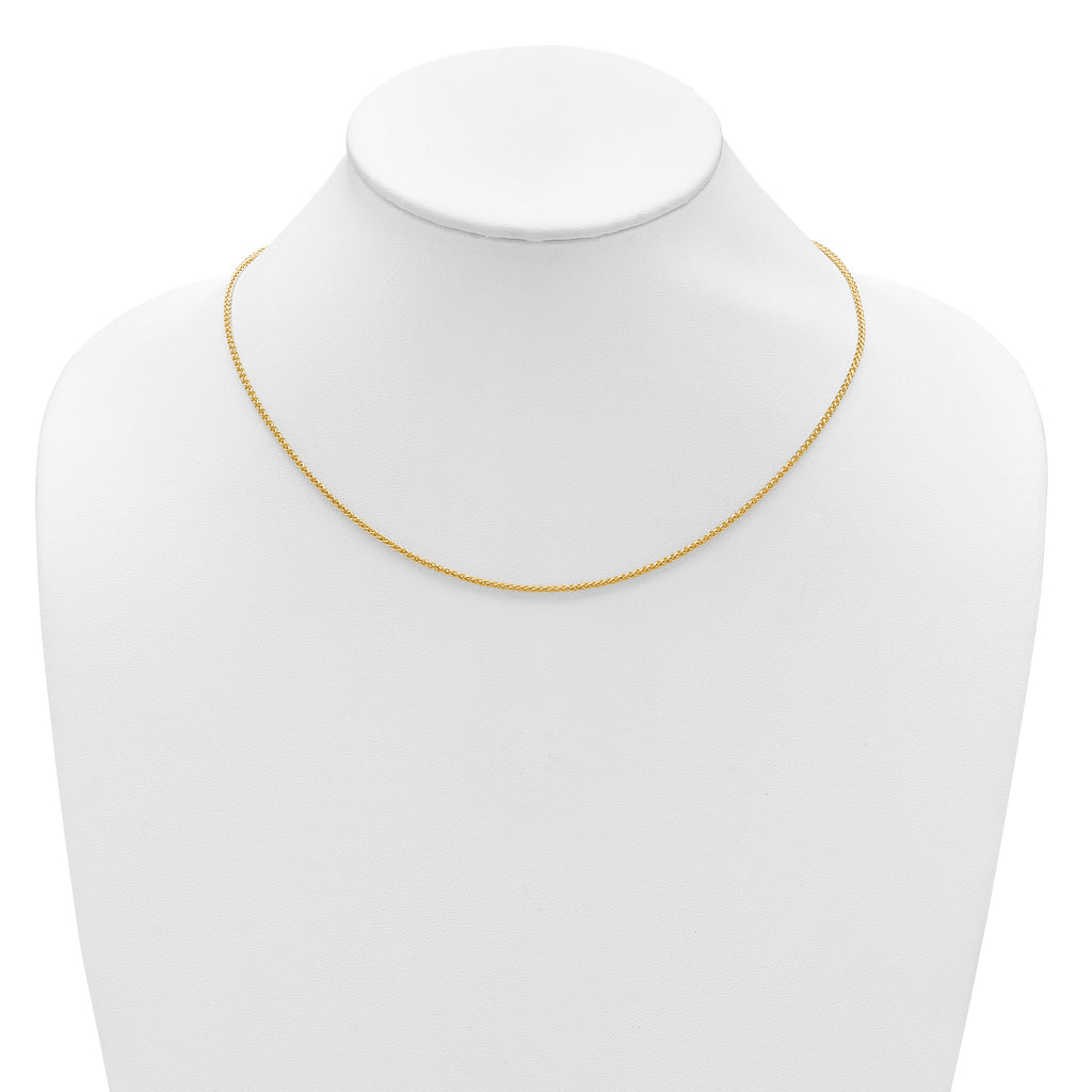 14K 1.65mm Spiga 1in+1in Adjustable Chain