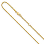 14K 1.65mm Spiga 1in+1in Adjustable Chain