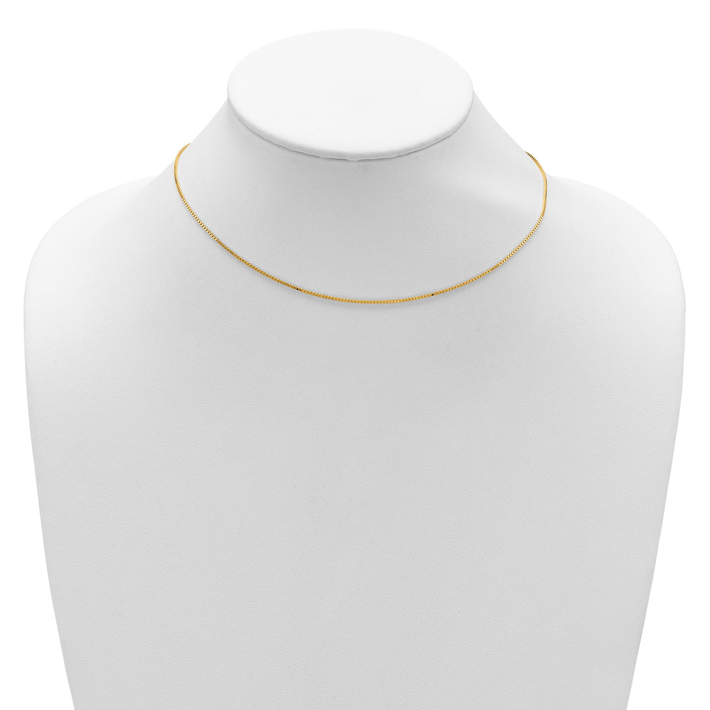 14K 1mm Box 1in+1in Adjustable Chain