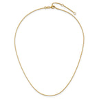 14K 1mm Box 1in+1in Adjustable Chain