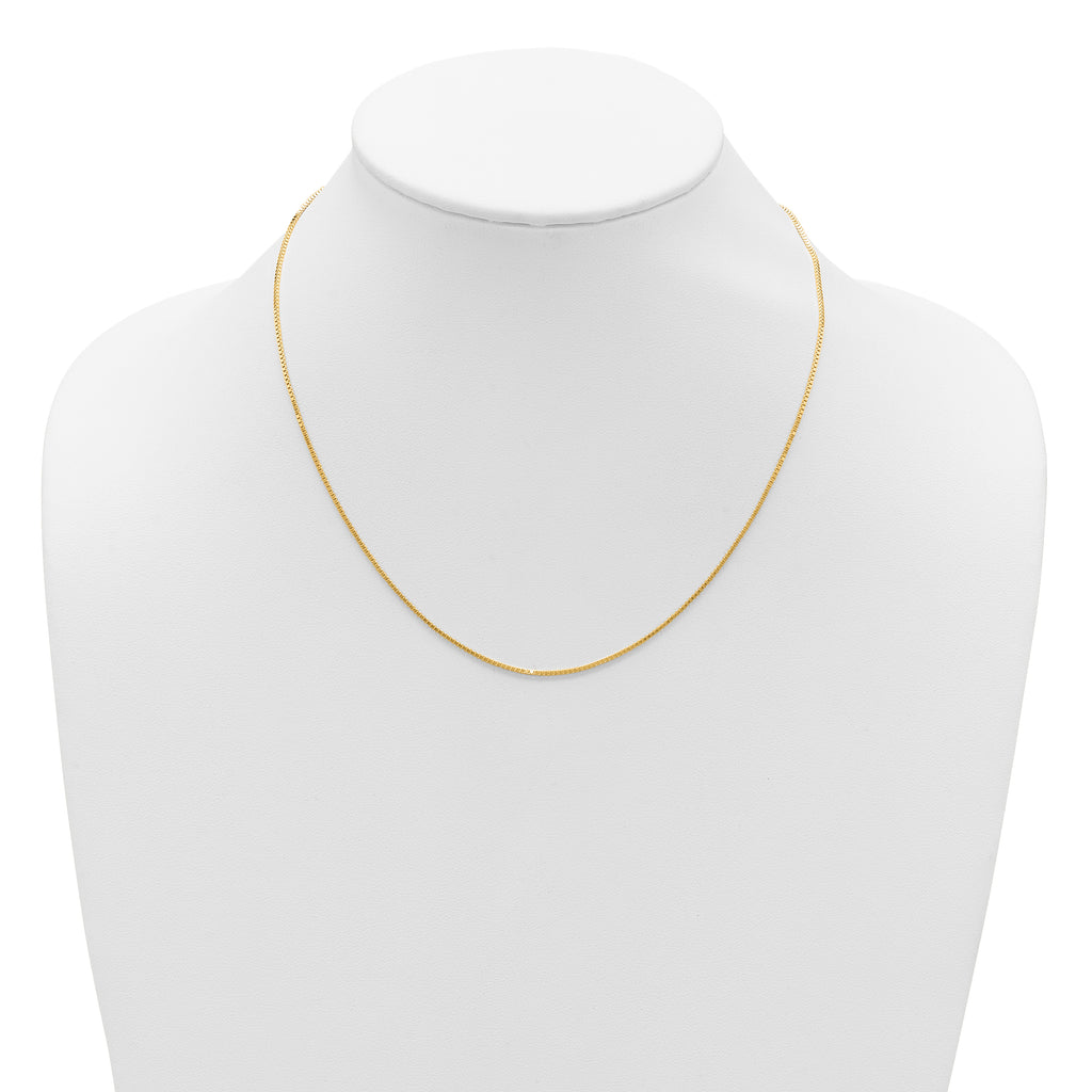 14K 1mm Box 1in+1in Adjustable Chain