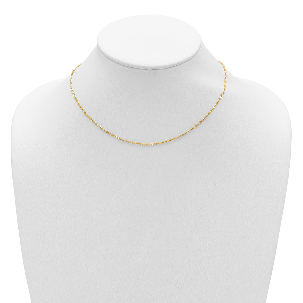 14K 1.4mm Flat Cable 1in+1in Adjustable Chain