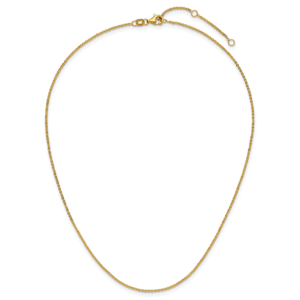 14K 1.4mm Flat Cable 1in+1in Adjustable Chain