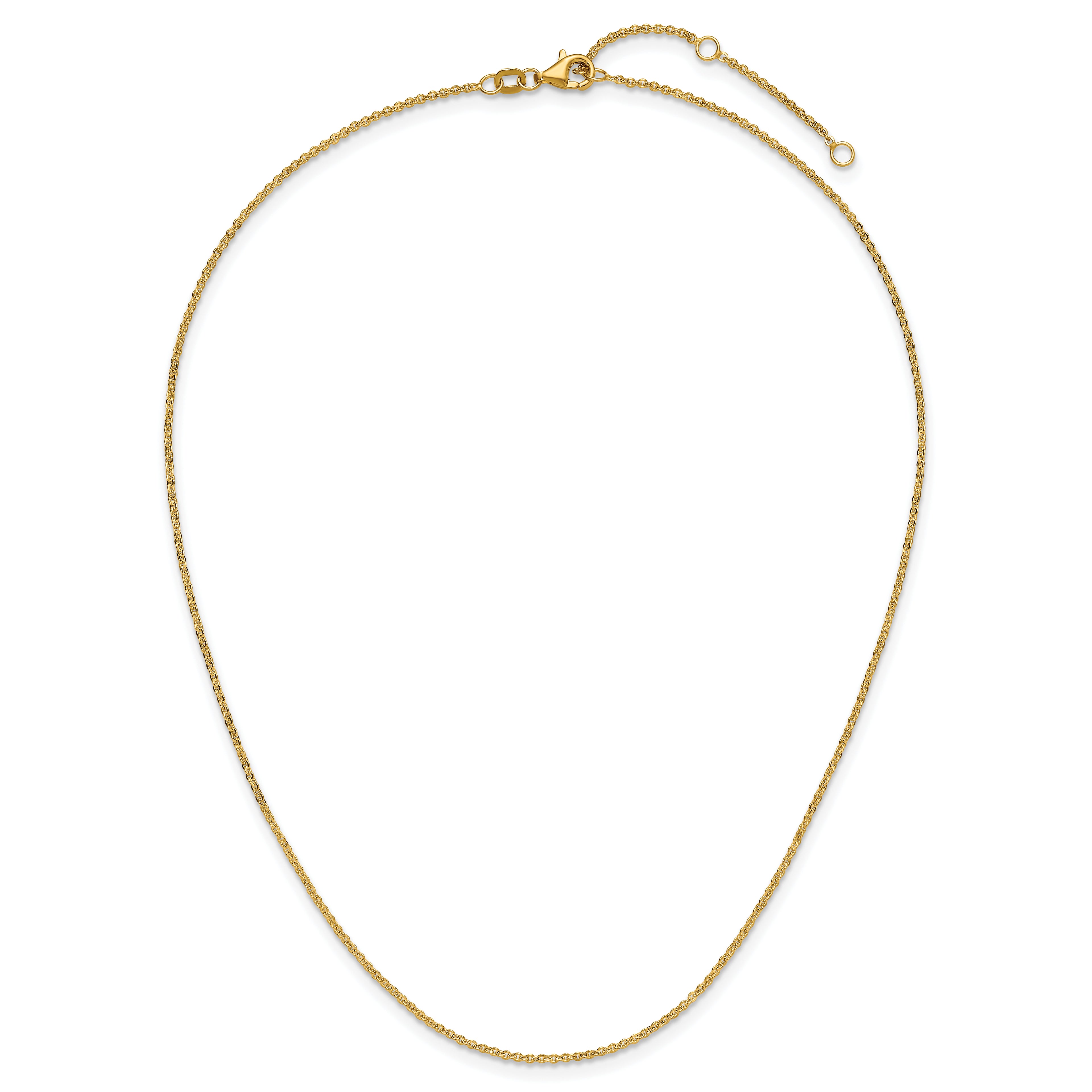 14K 1.4mm Flat Cable 1in+1in Adjustable Chain