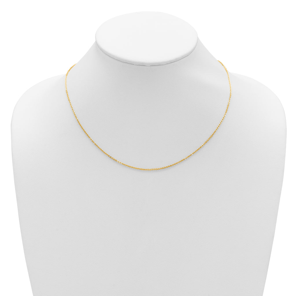 14K 1.4mm Flat Cable 1in+1in Adjustable Chain