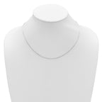 14K White Gold 1.4mm Flat Cable 1in+1in Adjustable Chain