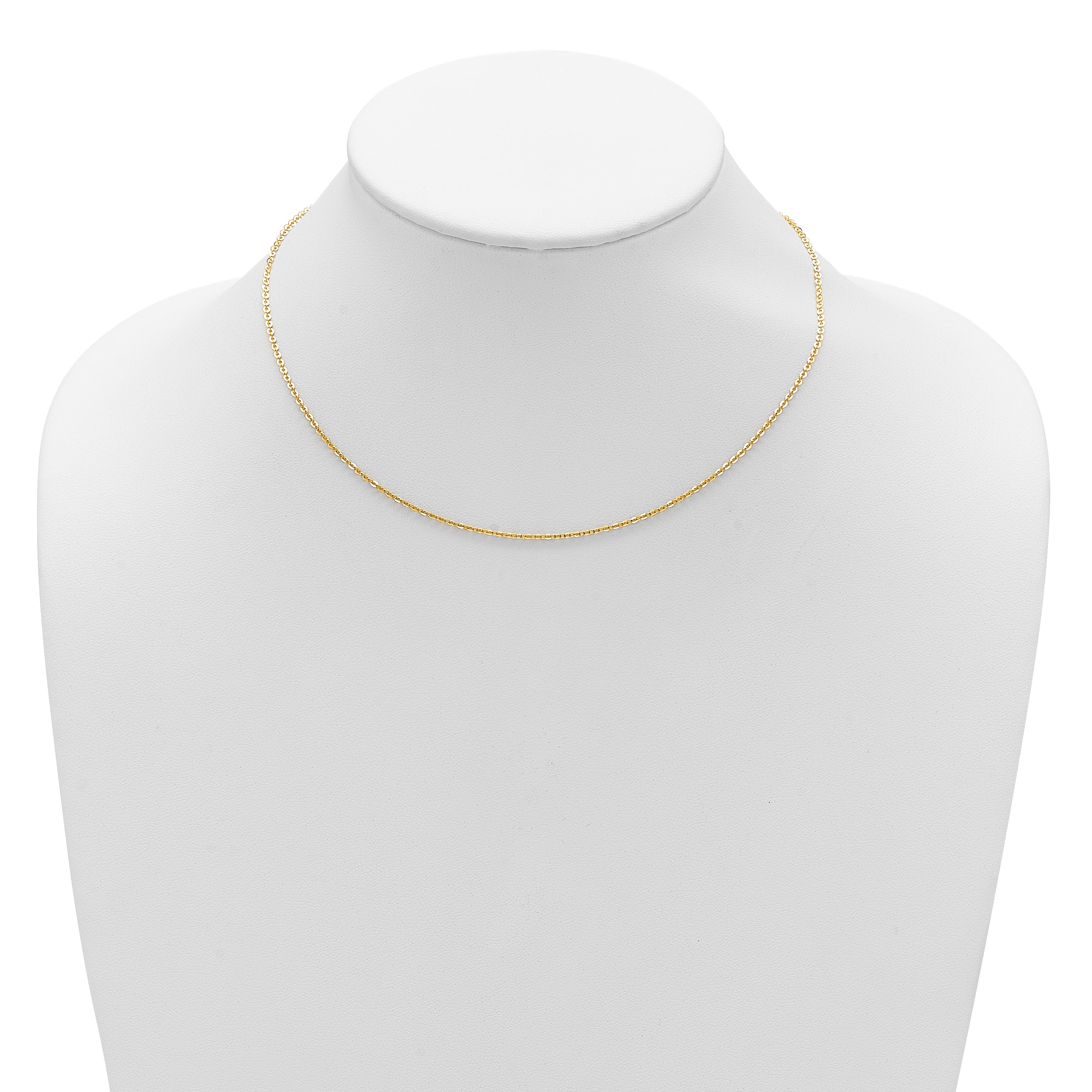 14K 1.7mm Flat Cable 1in+1in Adjustable Chain