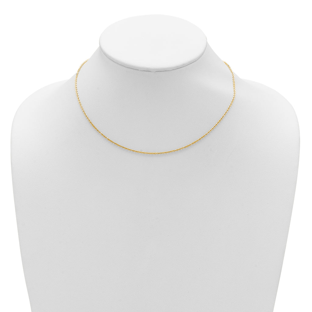 14K 1.7mm Flat Cable 1in+1in Adjustable Chain