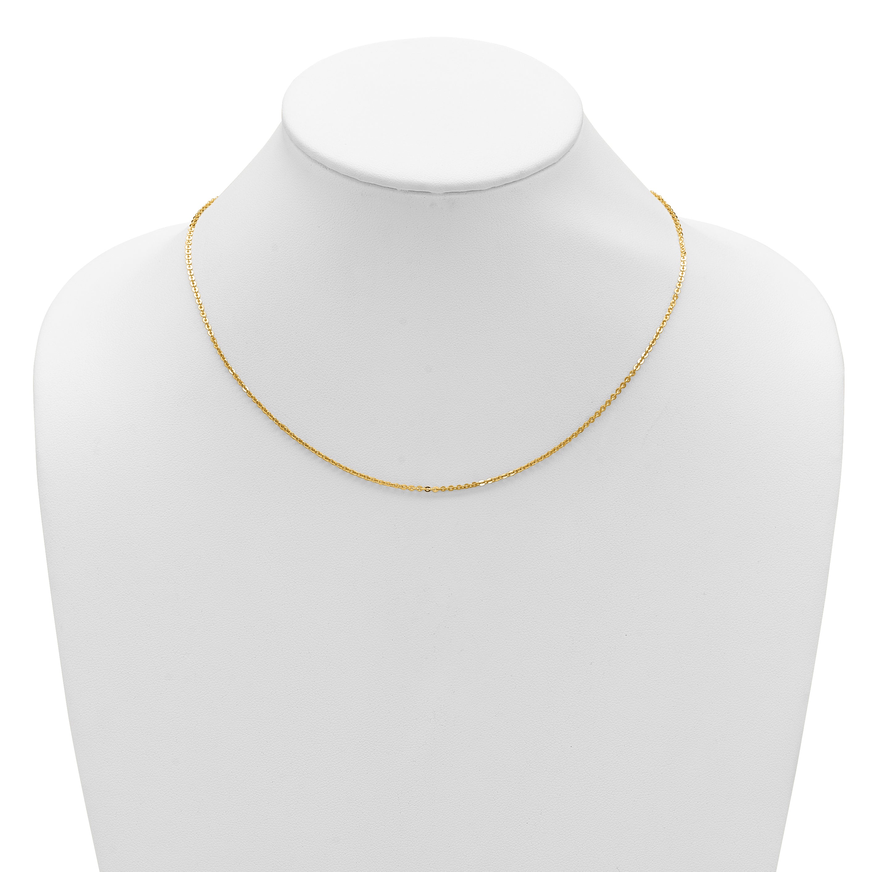 14K 1.7mm Flat Cable 1in+1in Adjustable Chain