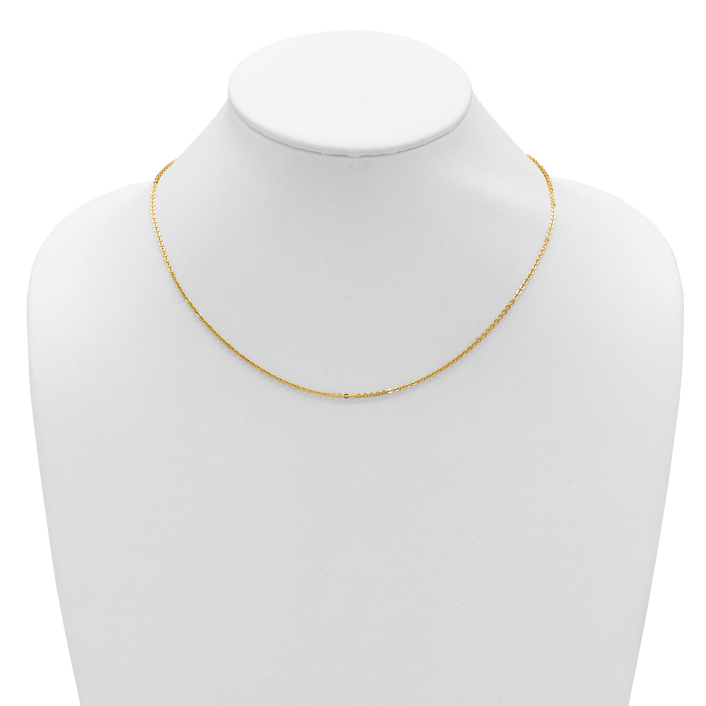 14K 1.7mm Flat Cable 1in+1in Adjustable Chain