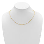 14K 1.7mm Flat Cable 1in+1in Adjustable Chain