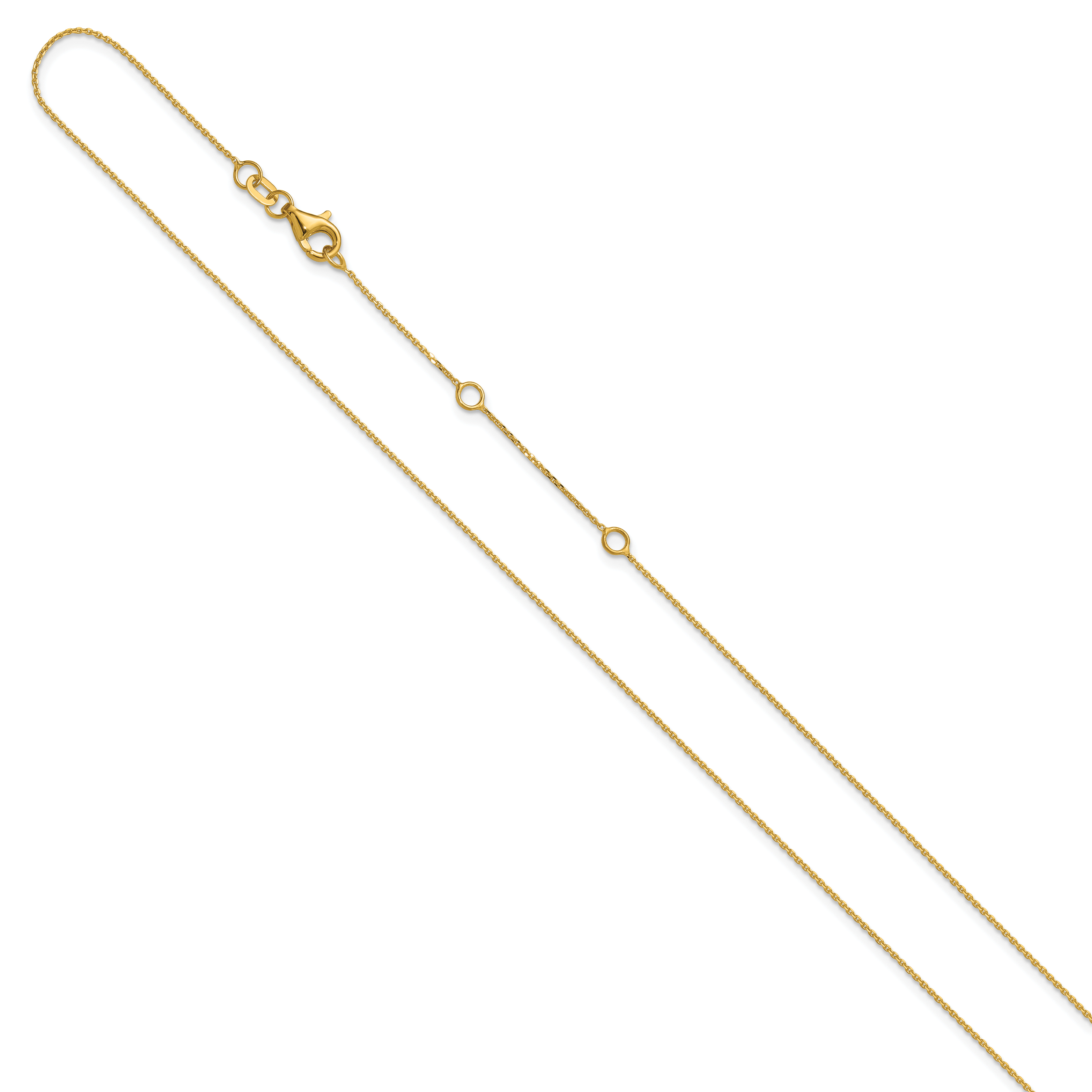 Diamond-Cut Square Cable Adjustable Chain in 14K Yellow Gold Secondary image