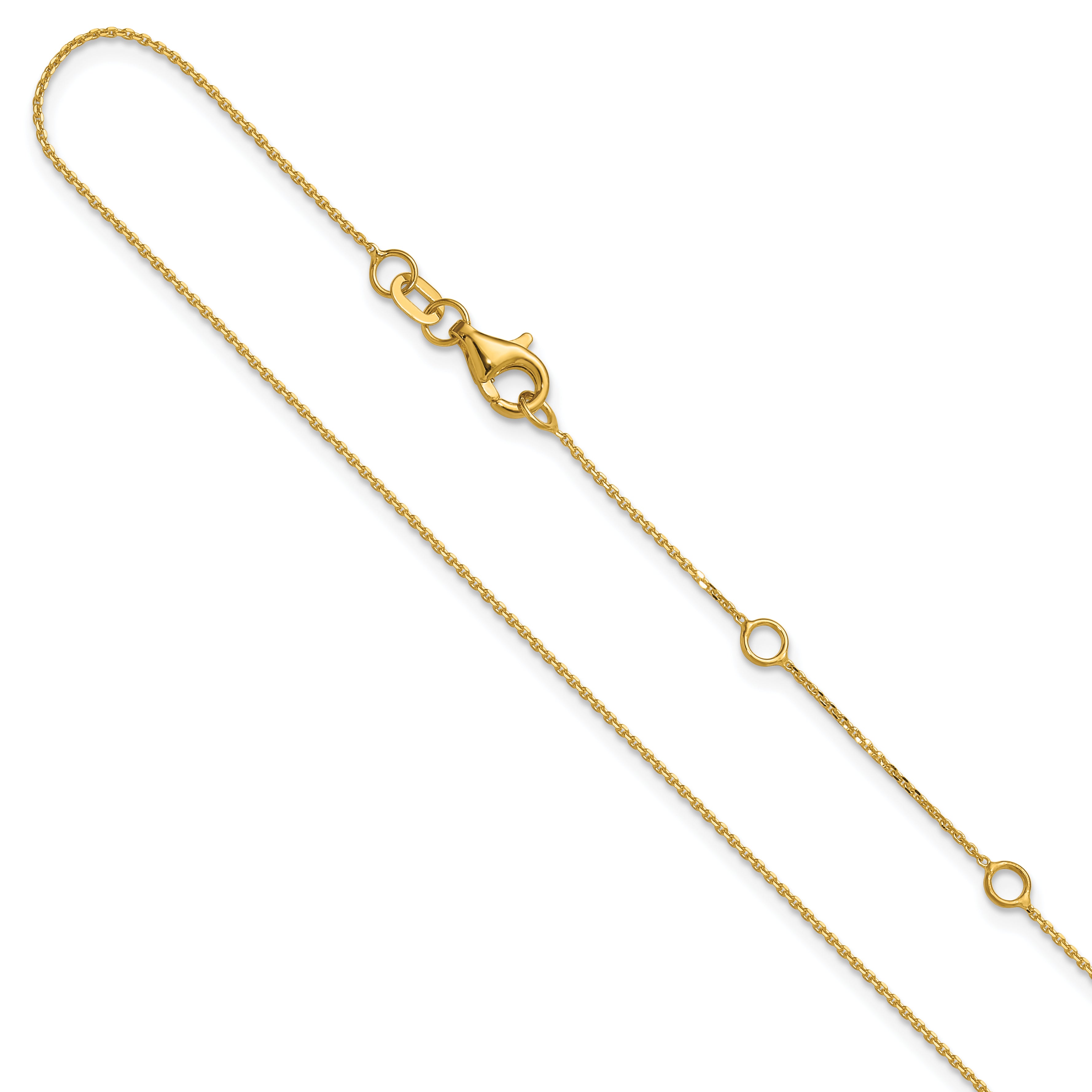 14k .85mm D/C Square Cable 1in+1in Adjustable Chain Main image