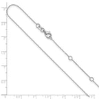 14k White Gold .85mm D/C Square Cable 1in+1in Adjustable Chain