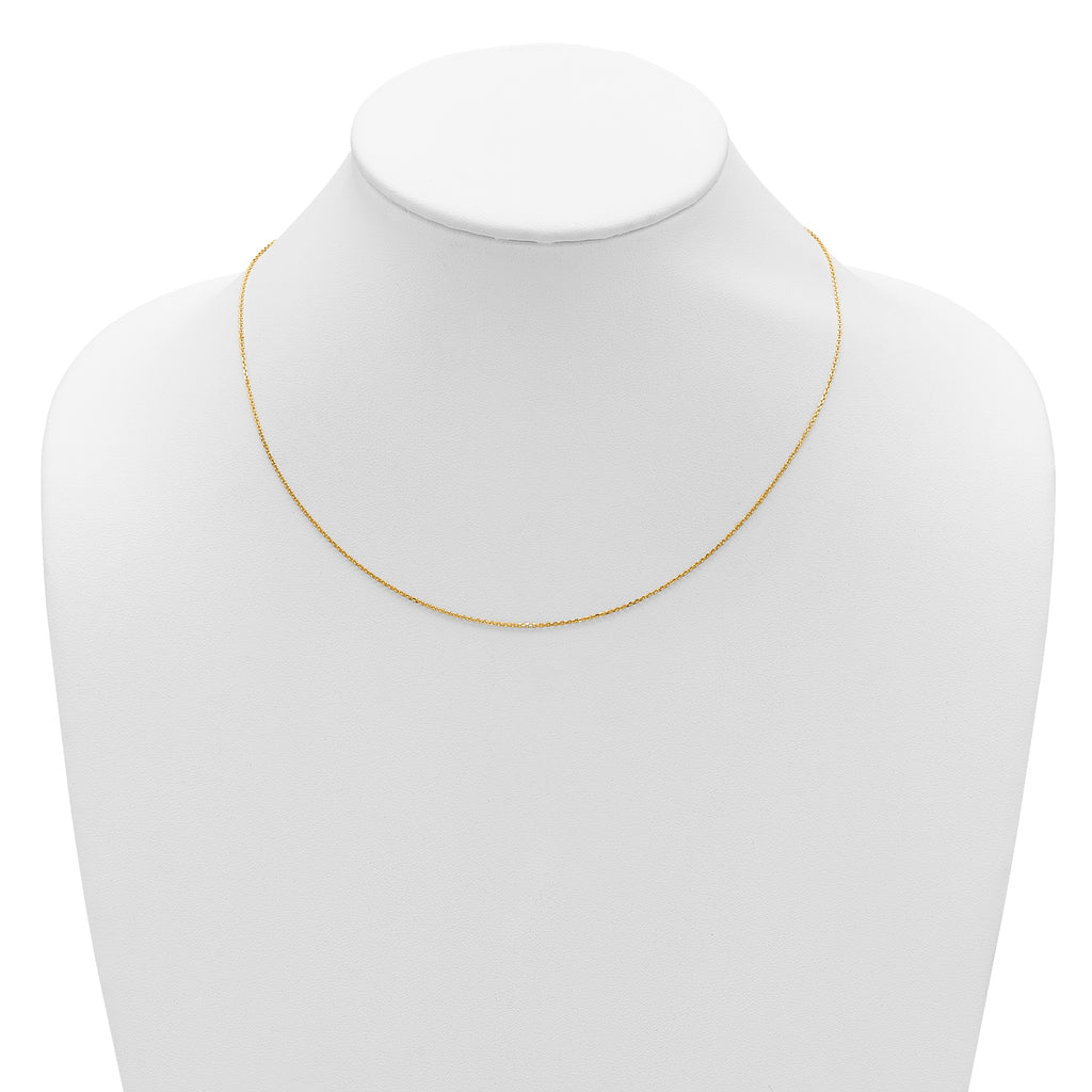 14k 1mm D/C Square Cable 1in+1in Adjustable Chain